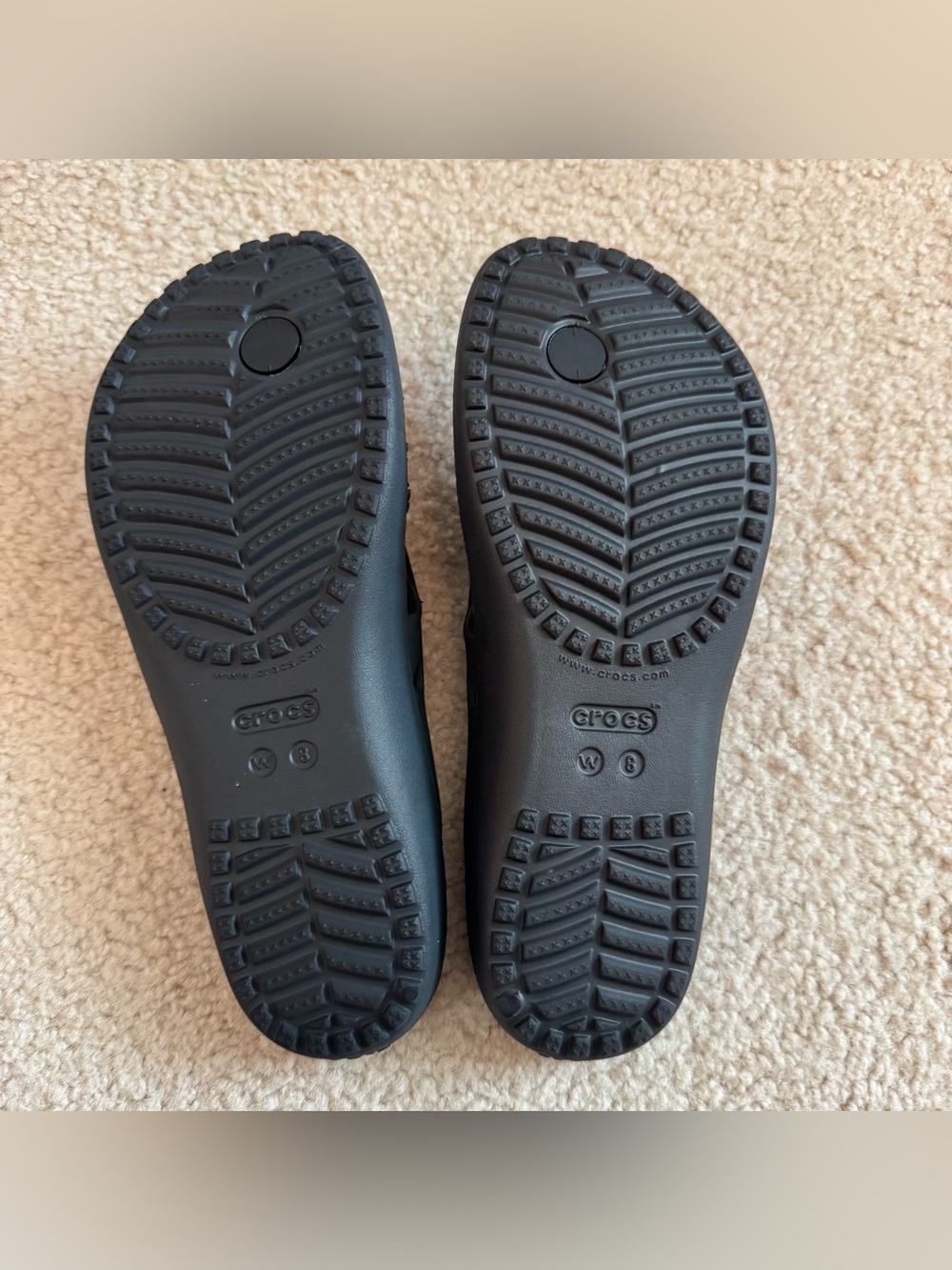 Crocs Kadee II Black Comfort Flip Flops Womens Size 8 - Picture 7 of 8